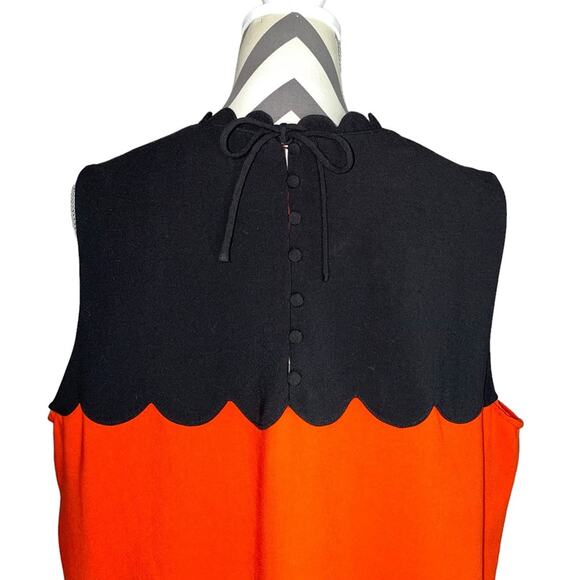Victoria Beckham x Target Scallop Trim Ruffle Mini Dress Orange & Black Size 1X - Picture 7 of 9